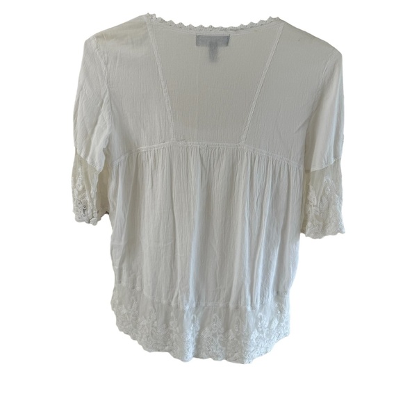 Getty Zueger 100% Cotton White Embroidered Lace Detail Tunic - Picture 3 of 11